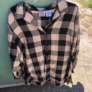 Korea City Blues flannel mid length shirt